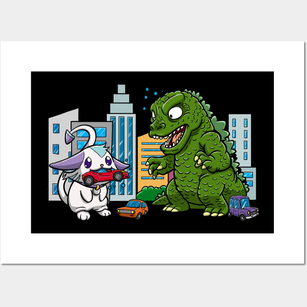 monster vs rabbit Wall Art by Variart Studios